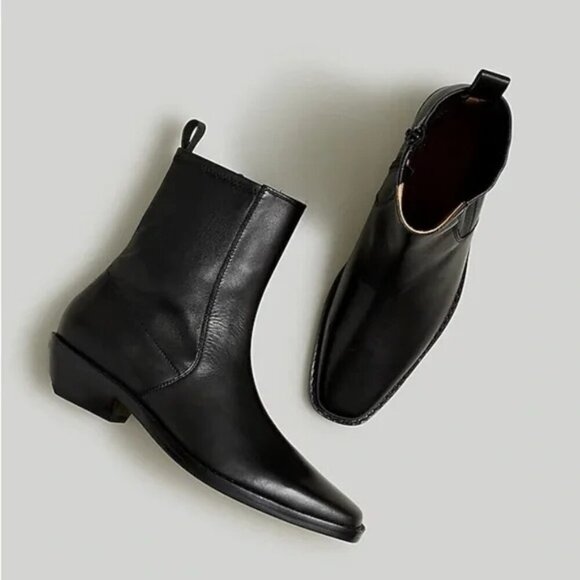Madewell Shoes - Madewell The Idris Ankle Boot Leather NX431 Academia Biker Classic Timeless